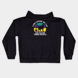 I Love Coffee and Cats Kids Hoodie